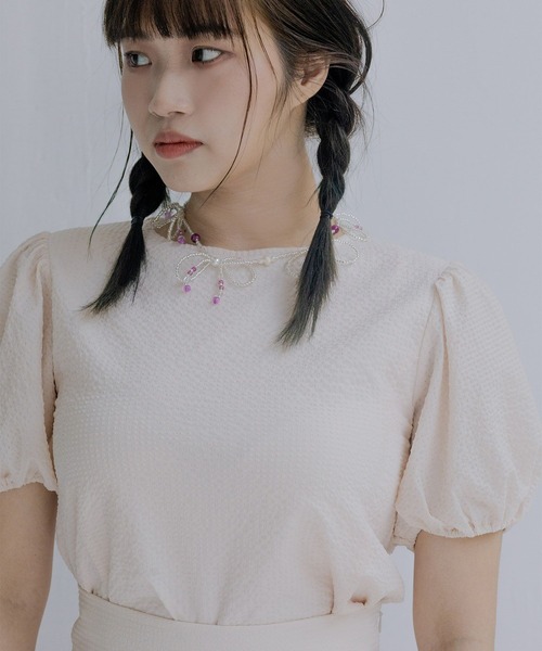 mimi toujours(ミミトゥジュール)の「シアー ギンガム パフスリーブトップス mimi toujours×nono(シャツ/ブラウス・レディース・ブラック/ホワイト・M)」の11枚目の写真