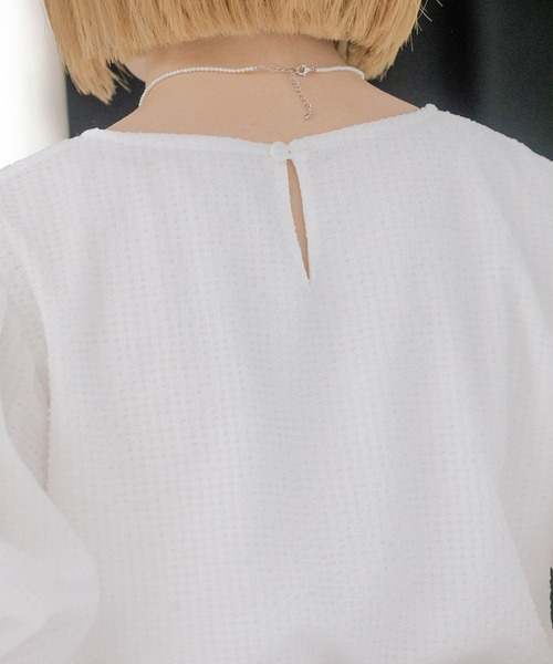 mimi toujours(ミミトゥジュール)の「シアー ギンガム パフスリーブトップス mimi toujours×nono(シャツ/ブラウス・レディース・ブラック/ホワイト・M)」の13枚目の写真