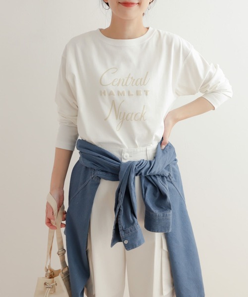 URBAN RESEARCH DOORS（アーバンリサーチドアーズ）の「ロゴプリントロングTシャツ（Tシャツ/カットソー・レディース・オフホワイト/ホワイト系その他・MEDIUM）」の14枚目の写真