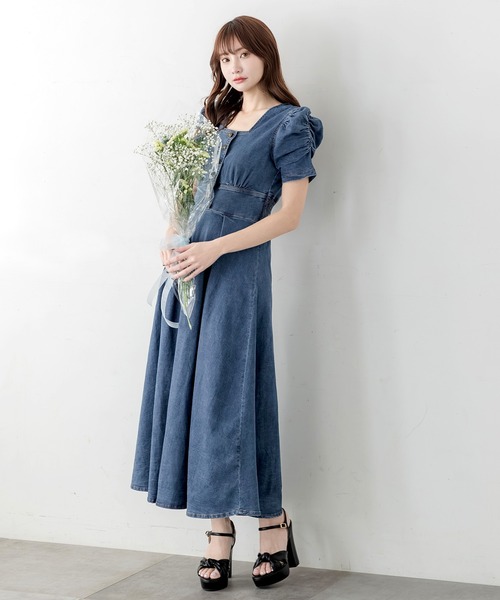 Julia Boutique(ジュリアブティック)の「ロング丈・デニムフレアワンピース/24005(ワンピース・レディース・ネイビー・LONG)」の18枚目の写真