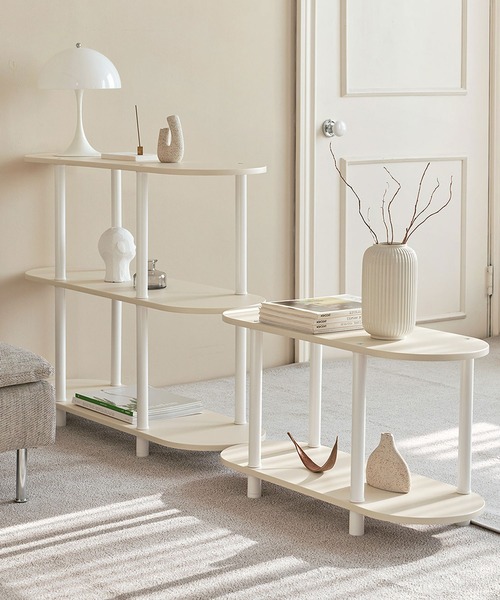 iellio（イエリオ）の「Roomnhome　モノ組立式棚【2段】（家具・レディース・ホワイト/ベージュ・F）」の3枚目の写真