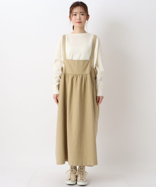 one'sterrace（ワンズテラス）の「綿麻変わり織りワンピース（スカート・レディース・グレー系その他7/ベージュ系8・02）」の3枚目の写真