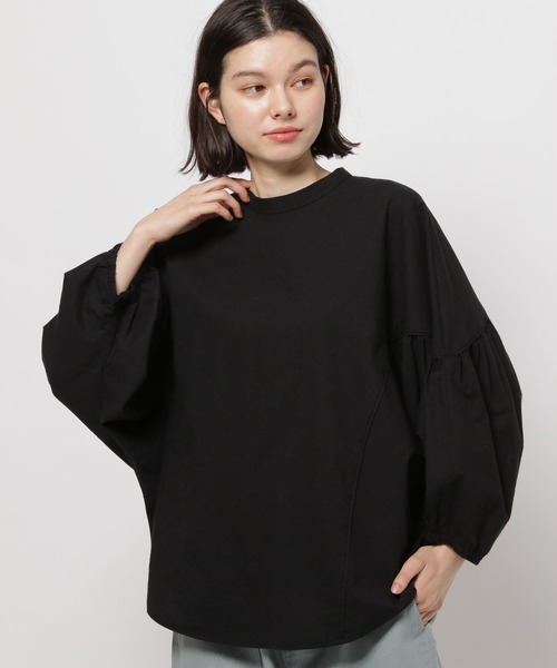 niko and...（ニコアンド）の「シルクネップドルマンブラウス（シャツ/ブラウス・レディース・ブラック/アイボリー・FREE）」の2枚目の写真