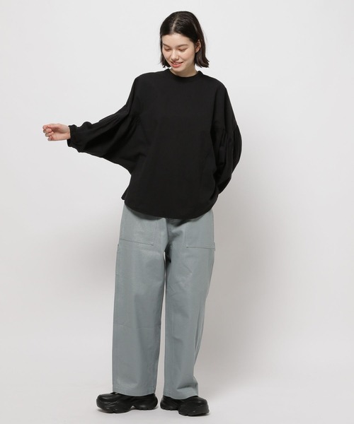 niko and...（ニコアンド）の「シルクネップドルマンブラウス（シャツ/ブラウス・レディース・ブラック/アイボリー・FREE）」の4枚目の写真