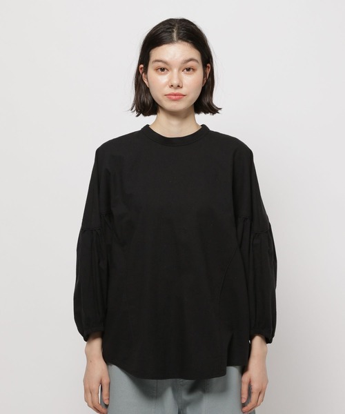 niko and...（ニコアンド）の「シルクネップドルマンブラウス（シャツ/ブラウス・レディース・ブラック/アイボリー・FREE）」の8枚目の写真