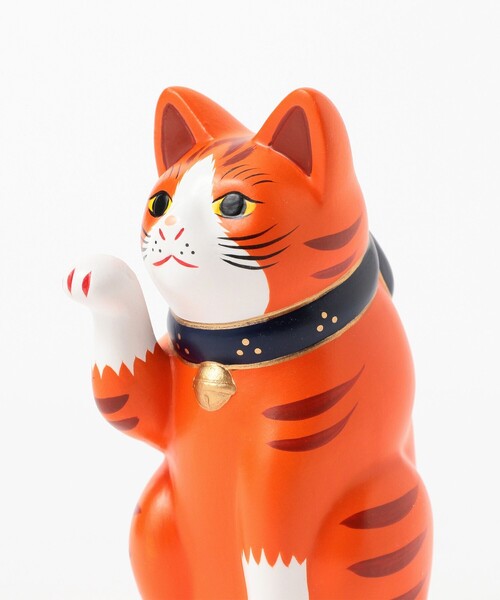 BEAMS JAPAN（ビームス　ジャパン）の「中外陶園 / 別注 まねき猫 右手 3号（インテリア雑貨・メンズ・ネイビー/ゴールド/オレンジ・ONE SIZE）」の8枚目の写真