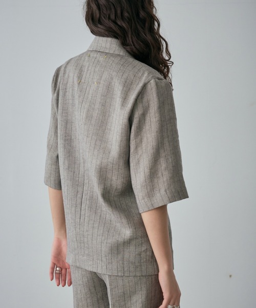 mici（ミチ）の「(mici)ハーフスリーブジャケット（テーラードジャケット・レディース・ブラック/グレー・FREE）」の14枚目の写真