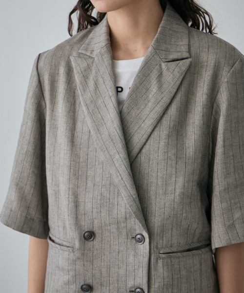 mici（ミチ）の「(mici)ハーフスリーブジャケット（テーラードジャケット・レディース・ブラック/グレー・FREE）」の15枚目の写真