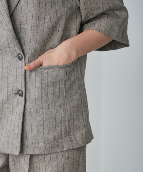 mici（ミチ）の「(mici)ハーフスリーブジャケット（テーラードジャケット・レディース・ブラック/グレー・FREE）」の17枚目の写真