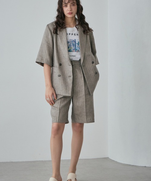 mici（ミチ）の「(mici)ハーフスリーブジャケット（テーラードジャケット・レディース・ブラック/グレー・FREE）」の9枚目の写真