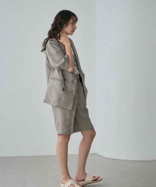 mici（ミチ）の「(mici)ハーフスリーブジャケット（テーラードジャケット・レディース・ブラック/グレー・FREE）」の10枚目の写真