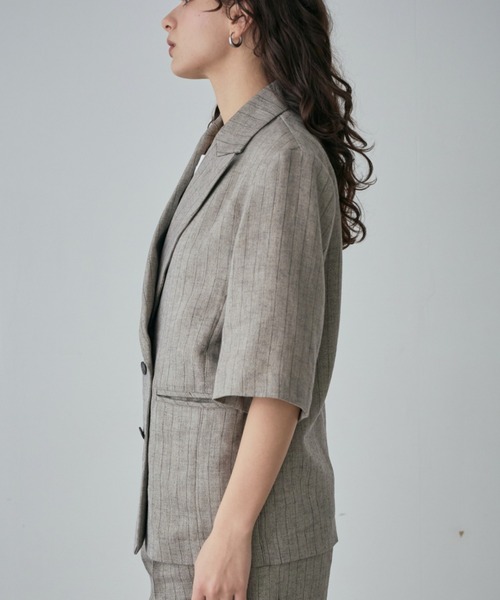 mici（ミチ）の「(mici)ハーフスリーブジャケット（テーラードジャケット・レディース・ブラック/グレー・FREE）」の13枚目の写真
