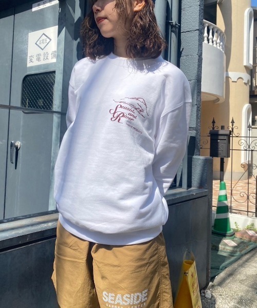 THEATRE PRODUCTS(シアタープロダクツ)の「【スパイク 小川暖奈×THEATREPRODUCTS コラボ】SEASIDE AND RIVER プルオーバー(スウェット・レディース・ホワイト/ブラック・FREE)」の11枚目の写真