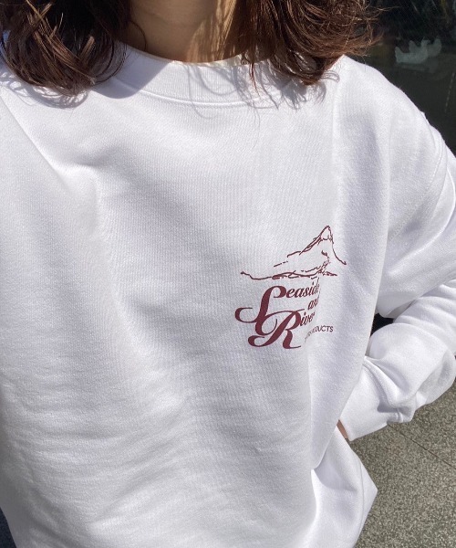 THEATRE PRODUCTS(シアタープロダクツ)の「【スパイク 小川暖奈×THEATREPRODUCTS コラボ】SEASIDE AND RIVER プルオーバー(スウェット・レディース・ホワイト/ブラック・FREE)」の14枚目の写真