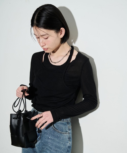 レイヤードライクトップス（Tシャツ/カットソー）｜Shelly