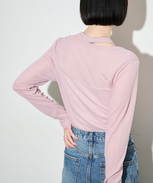 Shelly island（シェリーアイランド）の「レイヤードライクトップス（Tシャツ/カットソー・レディース・ブラック/ピンク/ベージュ/グレー・FREE）」の20枚目の写真