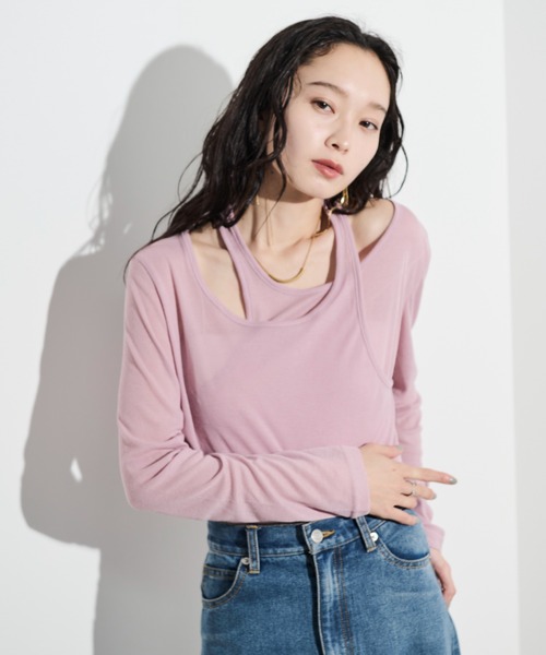 tシャツ レイヤードライクカットソー/layered like cutandsew レディース Birthday room tシャツ レイヤードライクカットソー/layered