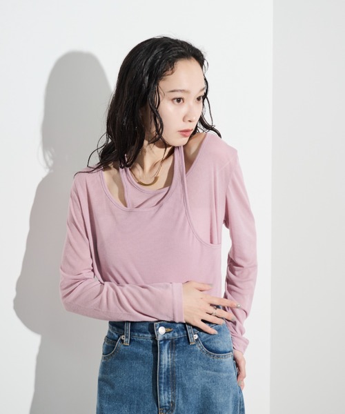 レイヤードライクトップス（Tシャツ/カットソー）｜Shelly island
