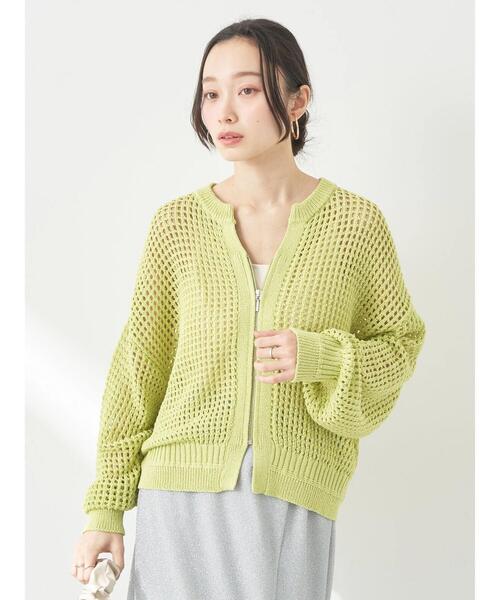 売り切れました。アースミュージック&エコロジー カーディガン セール】メッシュジップカーディガン（カーディガン/ボレロ）｜earth