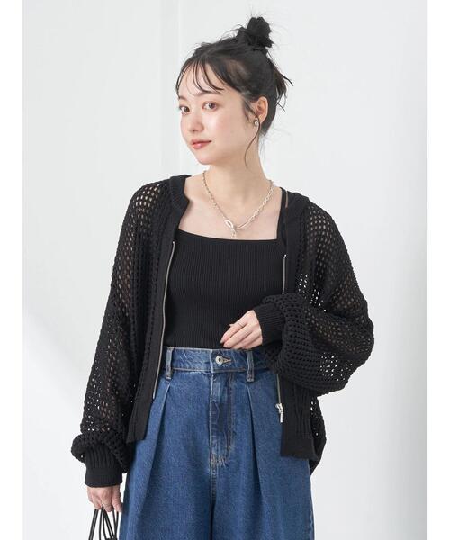 セール】メッシュジップカーディガン（カーディガン/ボレロ）｜earth