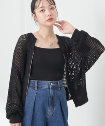 earth music&ecology | メッシュジップカーディガン(カーディガン/ボレロ)