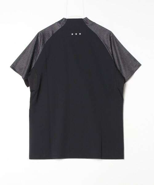 【セール】LUXEAKMPLUS(リュクスエイケイエムプラス)ゴルフ 配色ハーフジップ半袖モックネックTシャツ（Tシャツ/カットソー）｜LUXEAKMPLUS（リュクスエイケイエムプラス）