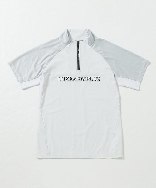 【セール】LUXEAKMPLUS(リュクスエイケイエムプラス)ゴルフ 配色ハーフジップ半袖モックネックTシャツ（Tシャツ/カットソー）｜LUXEAKMPLUS（リュクスエイケイエムプラス）