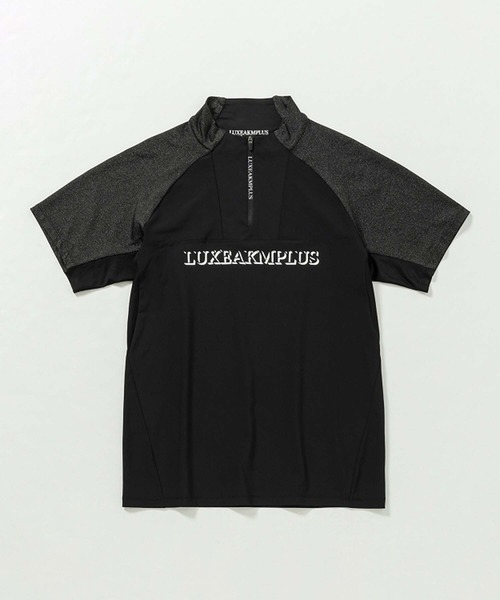 【セール】LUXEAKMPLUS(リュクスエイケイエムプラス)ゴルフ 配色ハーフジップ半袖モックネックTシャツ（Tシャツ/カットソー）｜LUXEAKMPLUS（リュクスエイケイエムプラス）