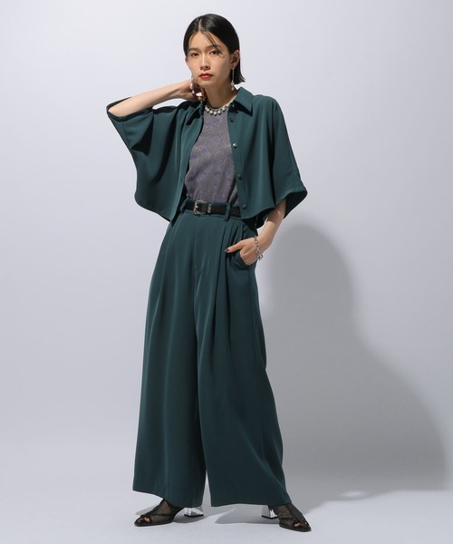 HARE(ハレ)の「トロミカタアキショートシャツ(HARE)(シャツ/ブラウス・レディース・ブラック/グレー/ブルー/オレンジ/パープル/グリーン/レッド・FREE)」の16枚目の写真