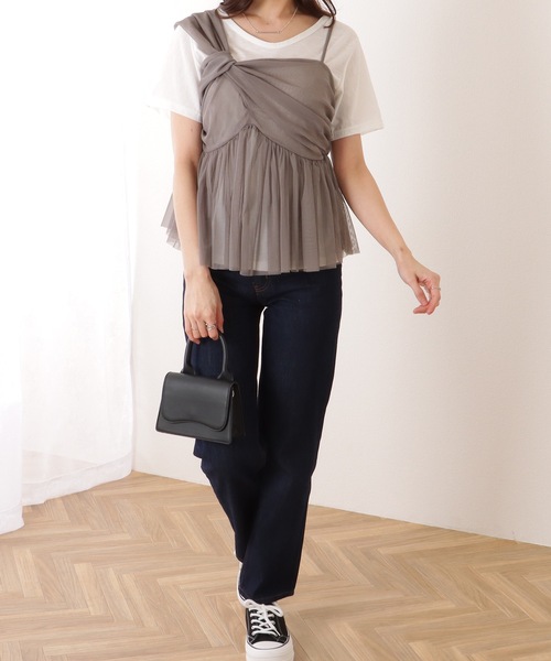 Lace Ladies(レースレディース)の「Vネック ベーシック 半袖 ゆる トップス(Tシャツ/カットソー・レディース・ブラック/ベージュ/ホワイト・S/M/XL)」の17枚目の写真