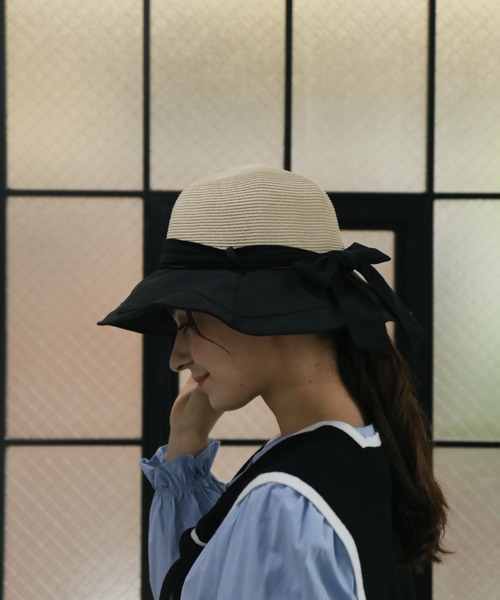 aimoha（アイモハ）の「【Aimoha】帽子（ハット・レディース・ブラック/ベージュ/ホワイト・FREE）」の2枚目の写真