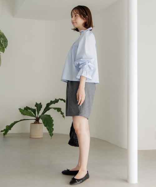 flower(フラワー)の「ライトリーハーフパンツ(その他パンツ・レディース・グレー/アイボリー・FREE)」の12枚目の写真