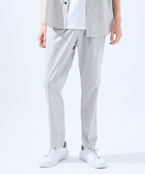 AH ABAHOUSE（エーエイチアバハウス）の「【AH ABAHOUSE / セットアップ対応】撥水 ストレッチ タックスラックス（スラックス・メンズ・グレイッシュブルー/チャコールグレー/グレイッシュベージュ/ブラック/ライトグレー/カーキ・46/48/50）」の3枚目の写真