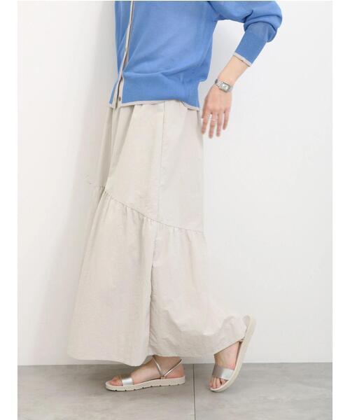 Samansa Mos2 blue（サマンサモスモスブルー）の「ナイロンギャザースカート（スカート・レディース・ミント/ブラック/ライトベージュ・F）」の15枚目の写真