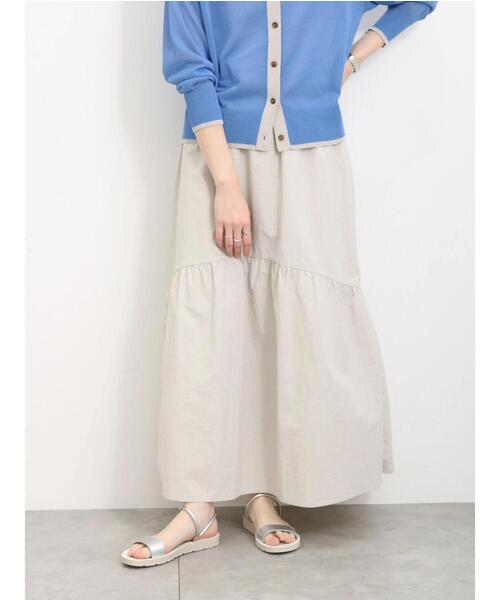 Samansa Mos2 blue（サマンサモスモスブルー）の「ナイロンギャザースカート（スカート・レディース・ミント/ブラック/ライトベージュ・F）」の16枚目の写真