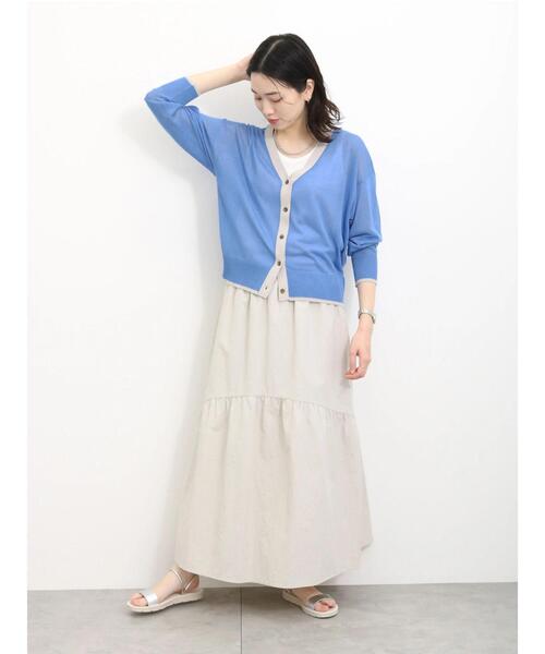 Samansa Mos2 blue（サマンサモスモスブルー）の「ナイロンギャザースカート（スカート・レディース・ミント/ブラック/ライトベージュ・F）」の17枚目の写真