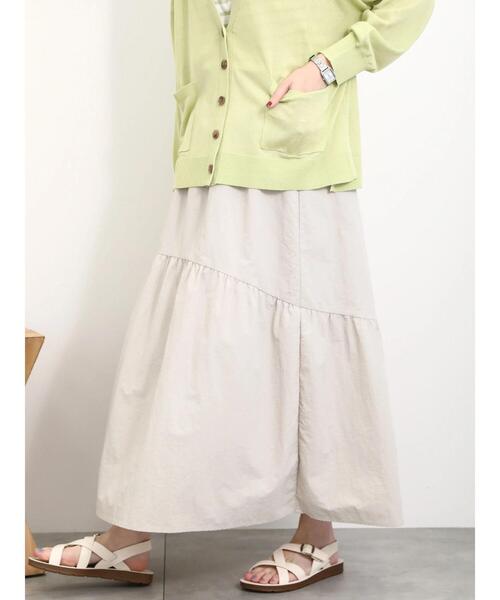 Samansa Mos2 blue（サマンサモスモスブルー）の「ナイロンギャザースカート（スカート・レディース・ミント/ブラック/ライトベージュ・F）」の20枚目の写真