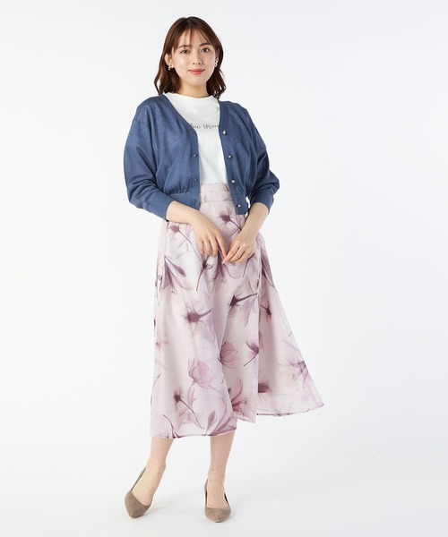LAISSE PASSE（レッセパッセ）の「シアーフラワープリントスカート