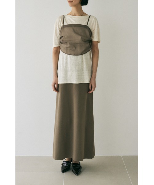 M_(エムアンダーバー)の「吸湿、速乾性のある麻のカットソーと透け感のあるキャミソールの重ね着セット(Tシャツ/カットソー・レディース・ホワイト/ブラック・FREE)」の19枚目の写真