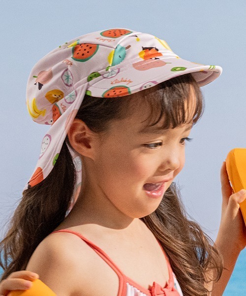 kladskap(クレードスコープ)の「【SWIM】総柄日よけ付スイムキャップ(スイムグッズ・キッズ・ブルー/サックスブルー/ピンク・FREE)」の3枚目の写真