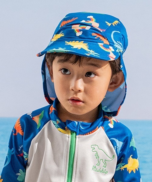kladskap(クレードスコープ)の「【SWIM】総柄日よけ付スイムキャップ(スイムグッズ・キッズ・ブルー/サックスブルー/ピンク・FREE)」の10枚目の写真