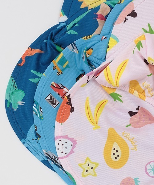 kladskap(クレードスコープ)の「【SWIM】総柄日よけ付スイムキャップ(スイムグッズ・キッズ・ブルー/サックスブルー/ピンク・FREE)」の8枚目の写真