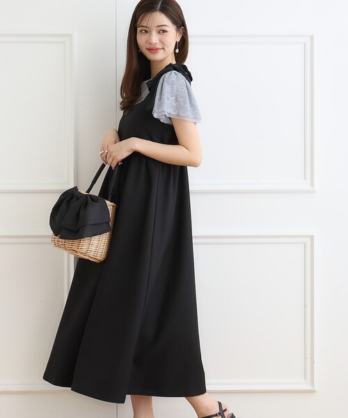 couture brooch（クチュールブローチ）の「◇肩リボンフレアワンピース