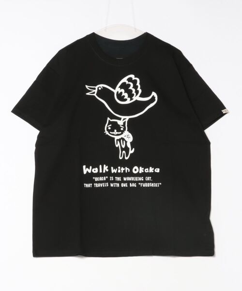 チャイハネ（チャイハネ）の「【チャイハネ】さすらいネコおかか シルエットTシャツ（Tシャツ/カットソー・レディース・ホワイト/ブラック・FREE）」の2枚目の写真