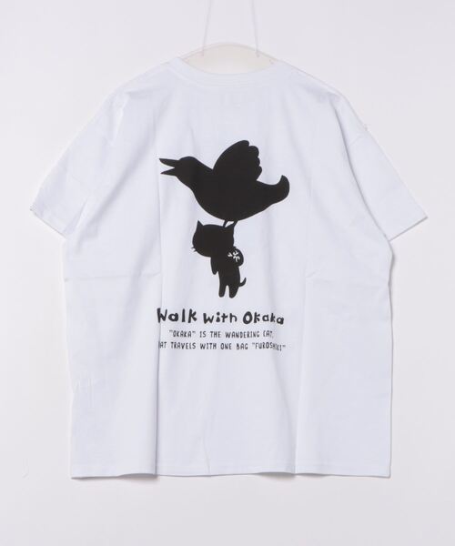 チャイハネ（チャイハネ）の「【チャイハネ】さすらいネコおかか シルエットTシャツ（Tシャツ/カットソー・レディース・ホワイト/ブラック・FREE）」の8枚目の写真