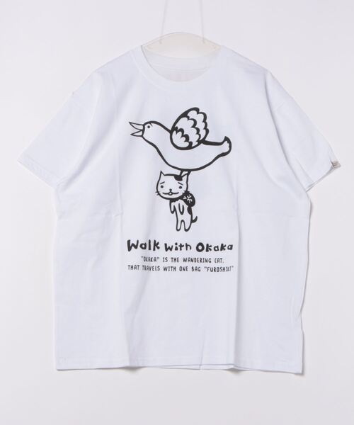 チャイハネ（チャイハネ）の「【チャイハネ】さすらいネコおかか シルエットTシャツ（Tシャツ/カットソー・レディース・ホワイト/ブラック・FREE）」の9枚目の写真