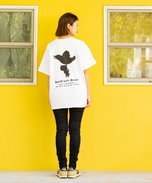 チャイハネ（チャイハネ）の「【チャイハネ】さすらいネコおかか シルエットTシャツ（Tシャツ/カットソー・レディース・ホワイト/ブラック・FREE）」の5枚目の写真