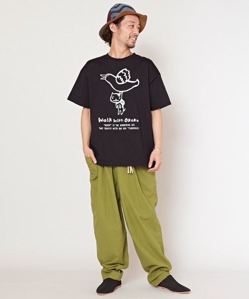 チャイハネ（チャイハネ）の「【チャイハネ】さすらいネコおかか シルエットTシャツ（Tシャツ/カットソー・レディース・ホワイト/ブラック・FREE）」の10枚目の写真
