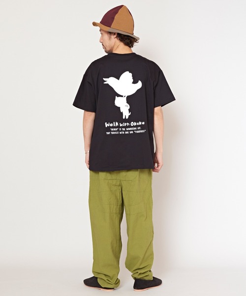 チャイハネ（チャイハネ）の「【チャイハネ】さすらいネコおかか シルエットTシャツ（Tシャツ/カットソー・レディース・ホワイト/ブラック・FREE）」の12枚目の写真