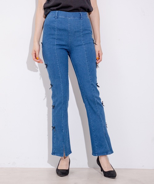 Jayro(ジャイロ)の「サイドリボンストレッチパンツ(その他パンツ・レディース・ブラック/サックスブルー/ブルー・M)」の15枚目の写真